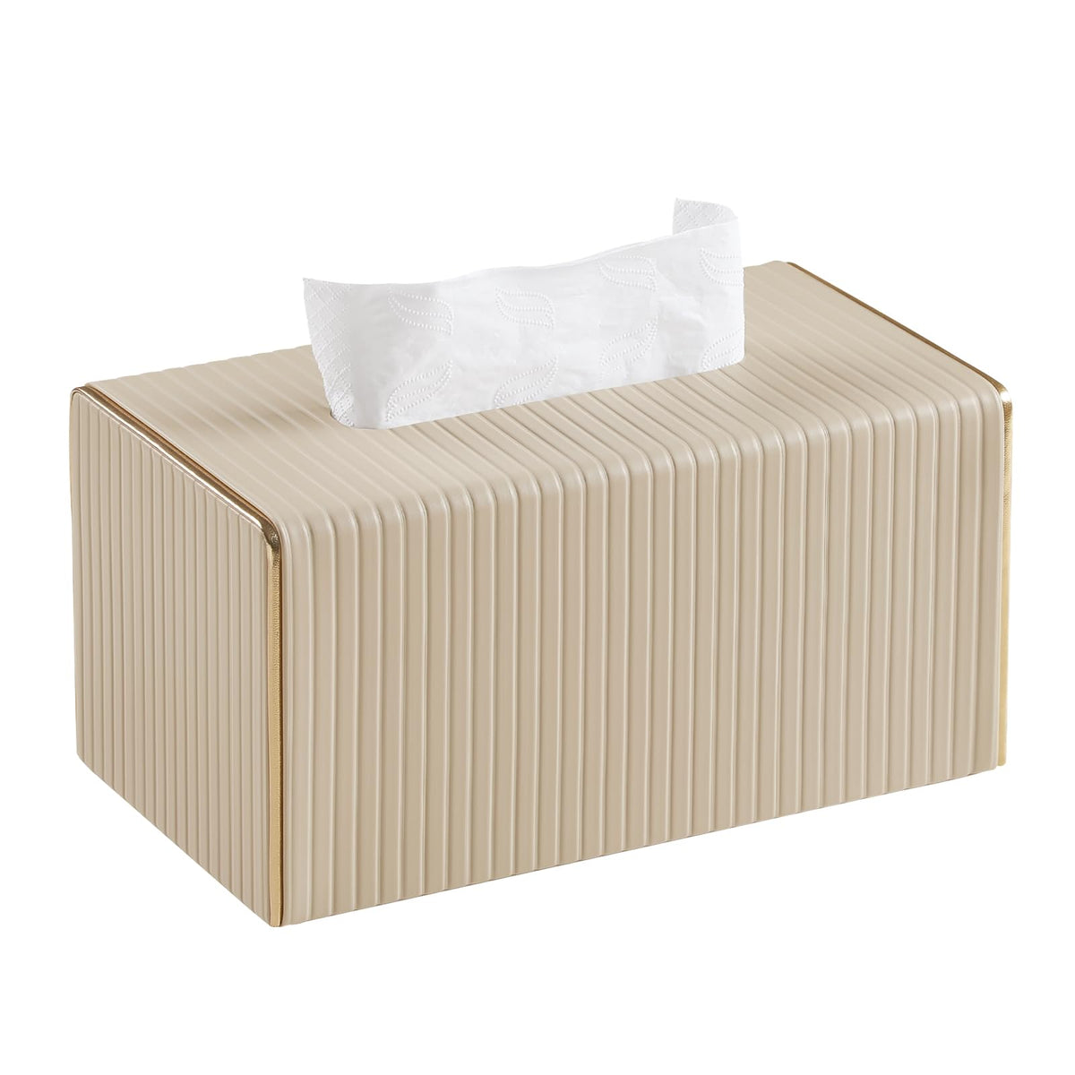 Square PU Leather Tissue Box Cover with Magnetic Closure, Decorative Tissue Holder & Storage Container for Bedroom, Living Room, Dining Room, Bathroom, Countertop, Desk (Square Green)