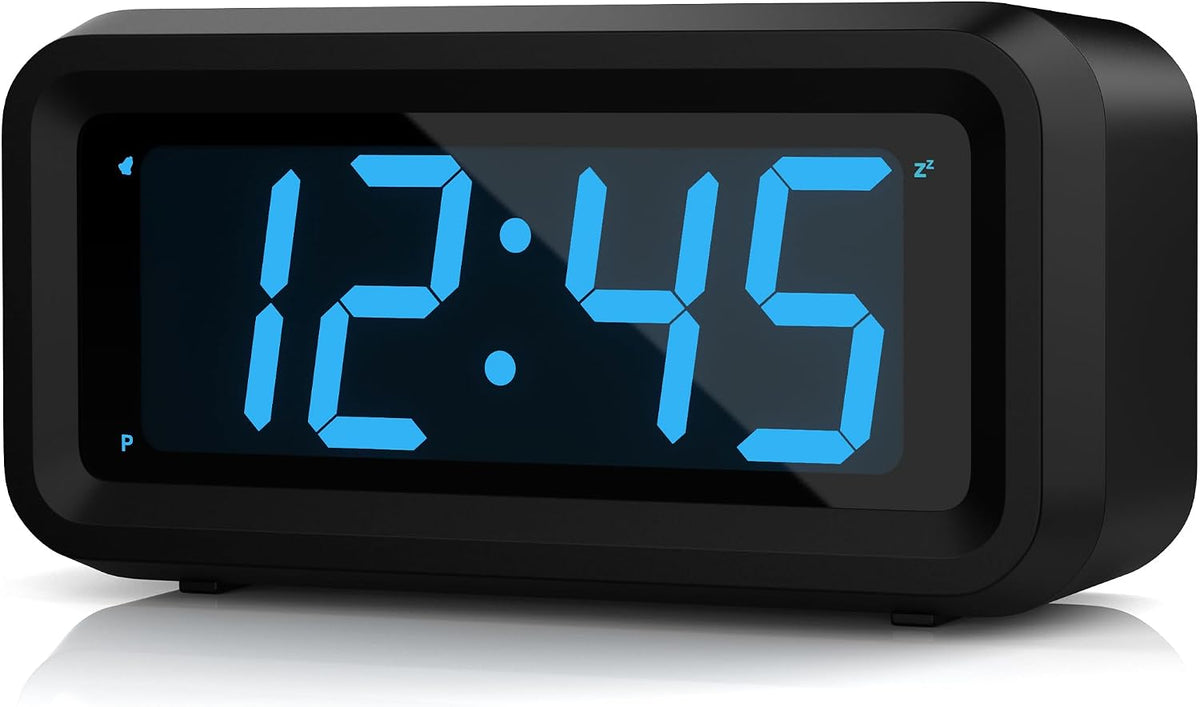 Alarm Clock,1.2'' LED,Cordless,Battery Powered,Snooze,Table-top/Wall-mount