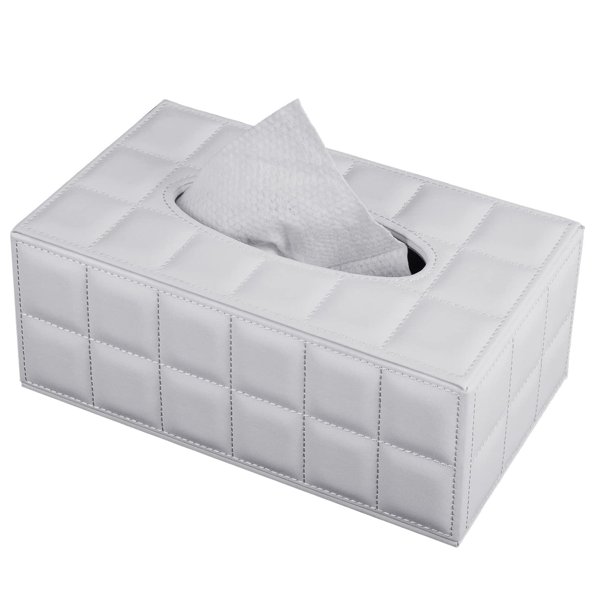 Tissue Box Cover Square,Modern Leather Tissue Box Holder for Napkin Facial Paper Organizer Bottom with Magnet Reinforcement for Home/Hotel/Restaurant/Office/car/Living Room(Retro)