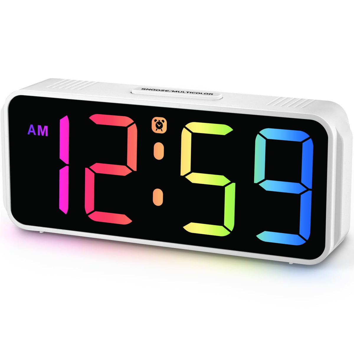 Peakeep Small Digital Alarm Clock for Bedroom, Large Number, Battery Backup