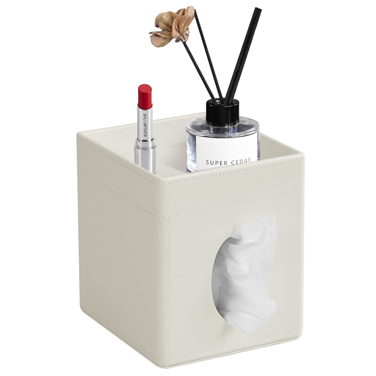 PU Leather Tissue Box Cover Square Tissue Box Holder Tissue Holder