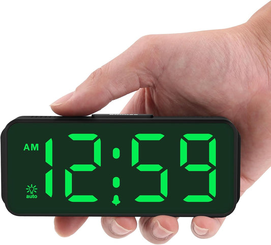 Peakeep Small Slim Digital Alarm Clock Battery Operated for Bedrooms Travel