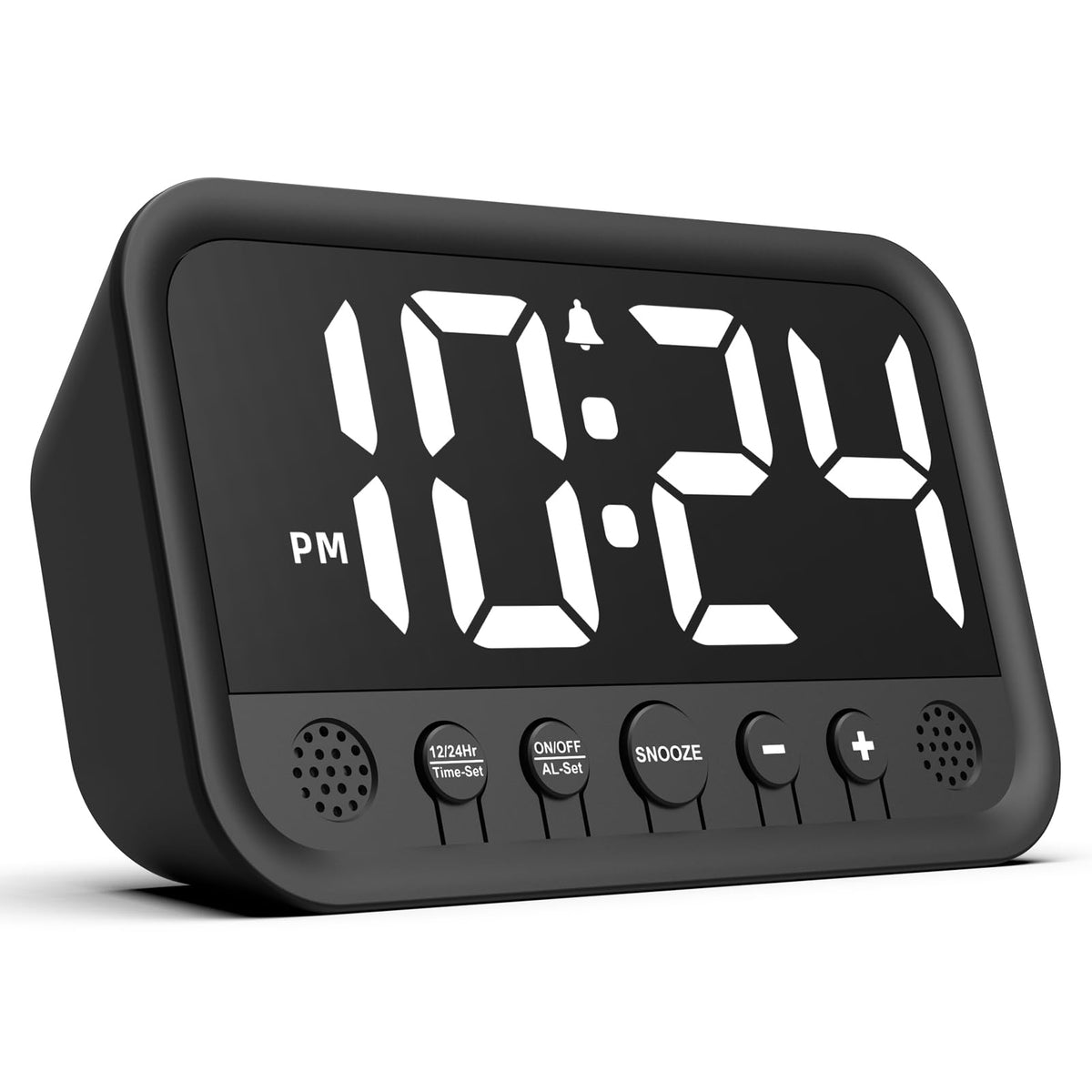 Small LED Digital Clock for Bedroom, Loud Alarm Clock for Heavy Sleepers Adults, Teens | Plug-In Electric Desk Clock | Simple Bedside Nightstand Clock with Adjustable Volume/Brightness/Snooze – Green