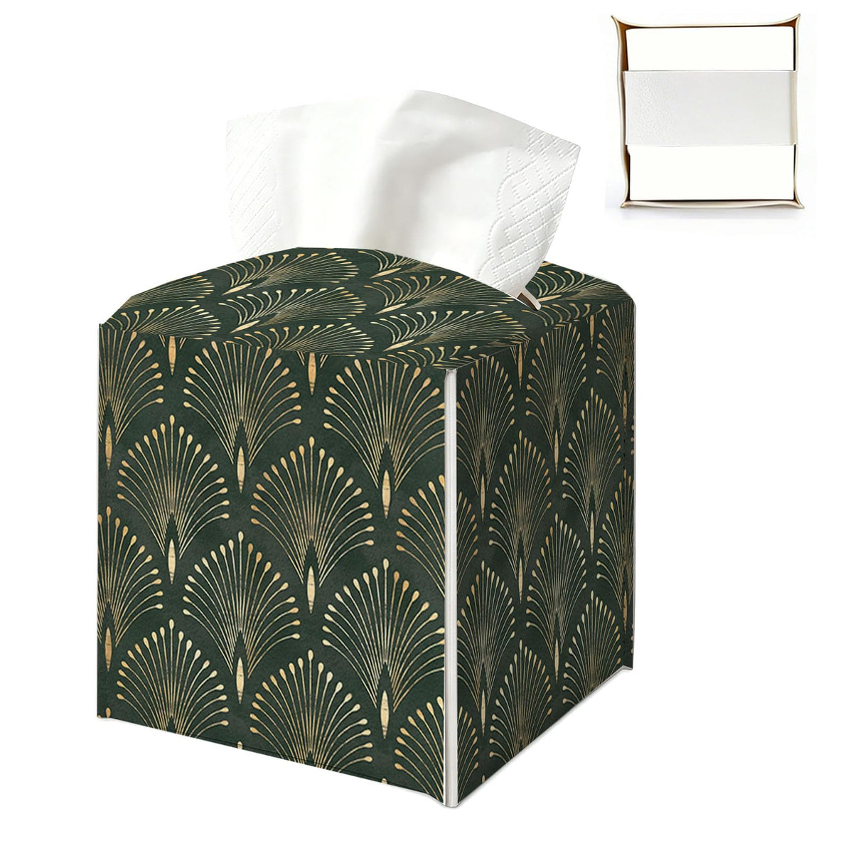 UTELKA Blue and White Hydrangea Square Tissue Box Cover 5.4x5.4x5.3 in