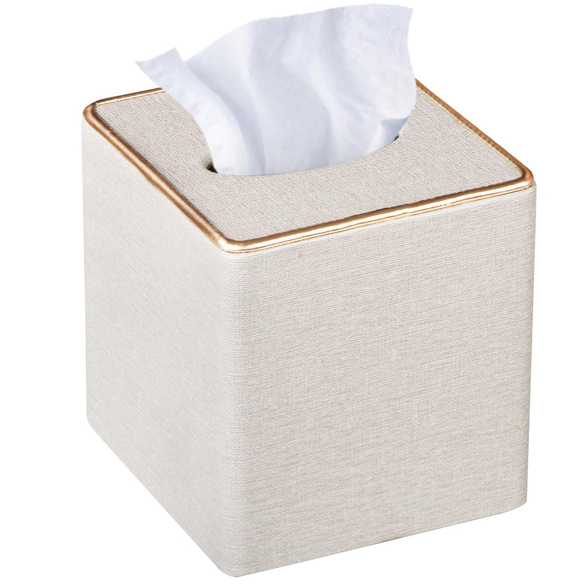 PU Leather Tissue Box Cover Square, Aesthetic Facial Tissue Cube Box Holder
