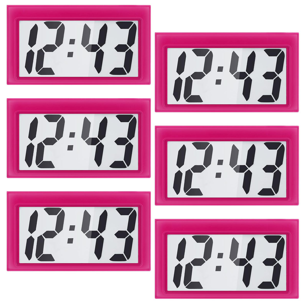 Frienda 3 Pieces Mini Small Digital Clock Stick On,Black