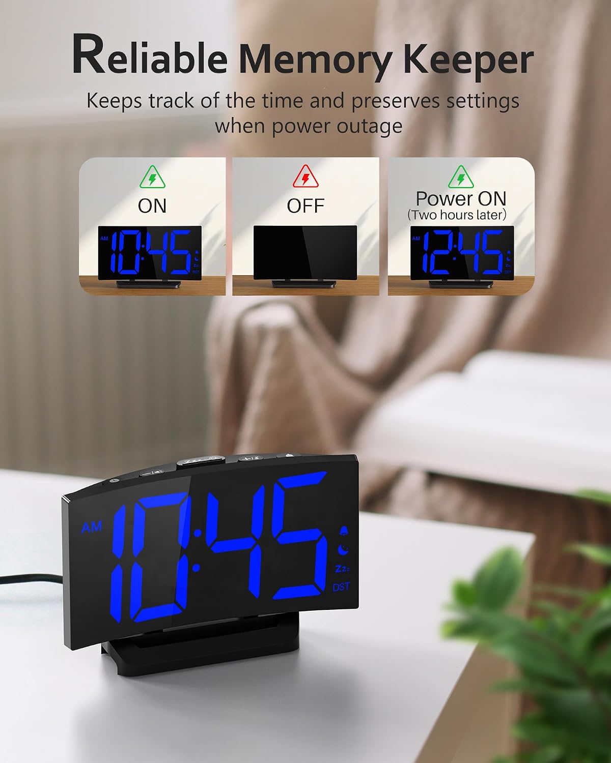 GOLOZA Digital Alarm Clock for Bedrooms, Digital Clock for Kids