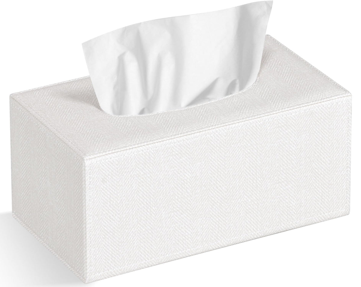 Colylan Tissue Box Cover Rectangular Tissue Box Holder for Bathroom (White)