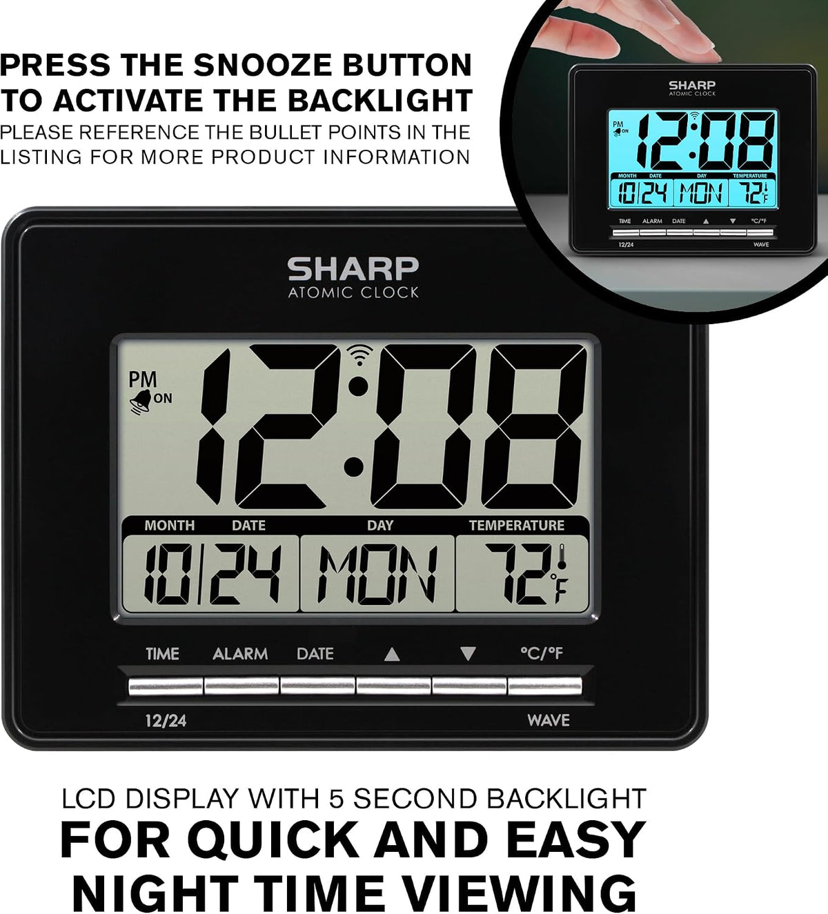 Sharp Atomic Digital Alarm Clock