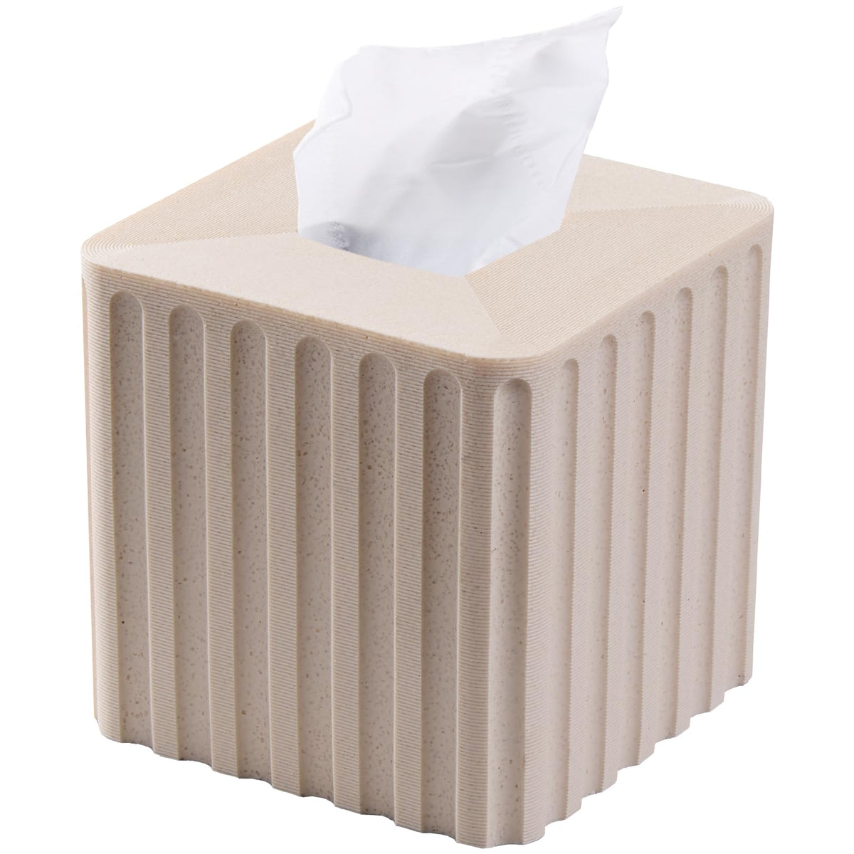 Natural Travertine Textures Tissue Box Cover Square for Home Decor,Resin Heavy Tissue Box Holder for Bathroom Countertop,Tabletop,Bedside Table,Office (Handmade of Resin)