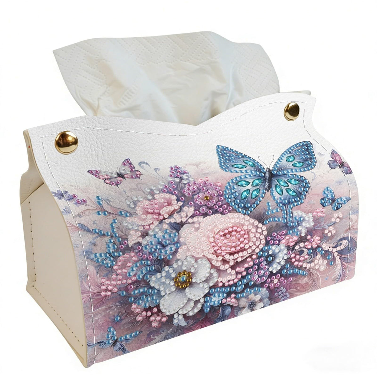 DoxQcs DIY Diamond Art Painting PU Leather Tissue Box Cover Holder