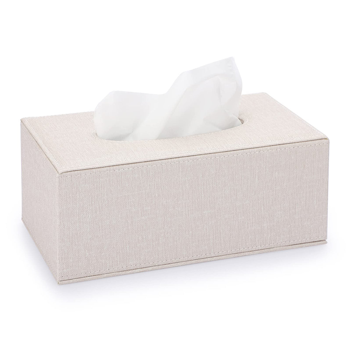 Sumnacon Tissue Box Cover Rectangle Linen Tissue Box Holder，Magnetic Bottom