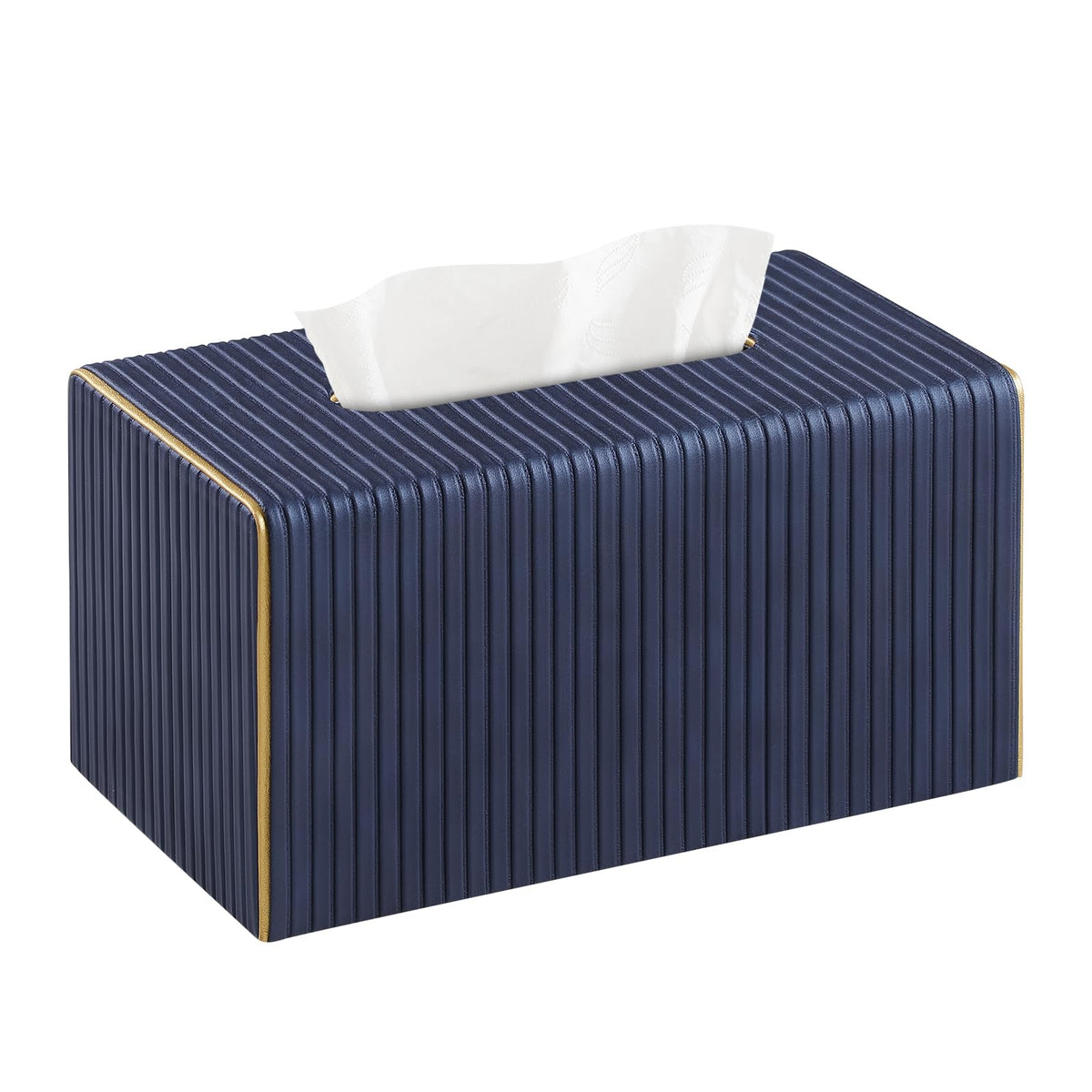 Square PU Leather Tissue Box Cover with Magnetic Closure, Decorative Tissue Holder & Storage Container for Bedroom, Living Room, Dining Room, Bathroom, Countertop, Desk (Square Green)