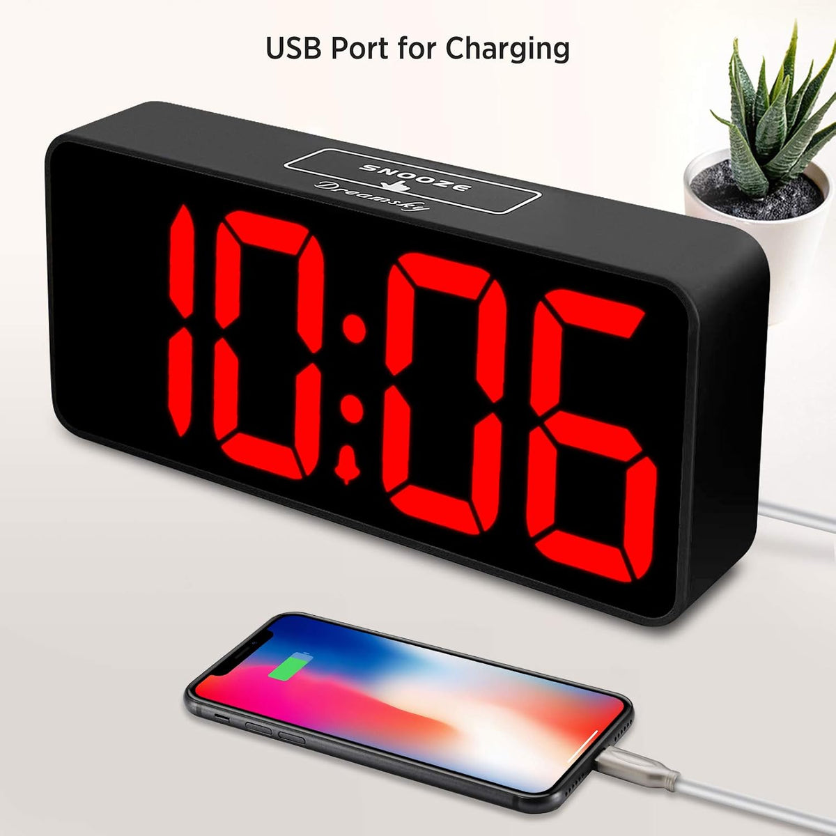 DreamSky Large Digital Alarm Clock Big Number for Seniors/Visually Impaired
