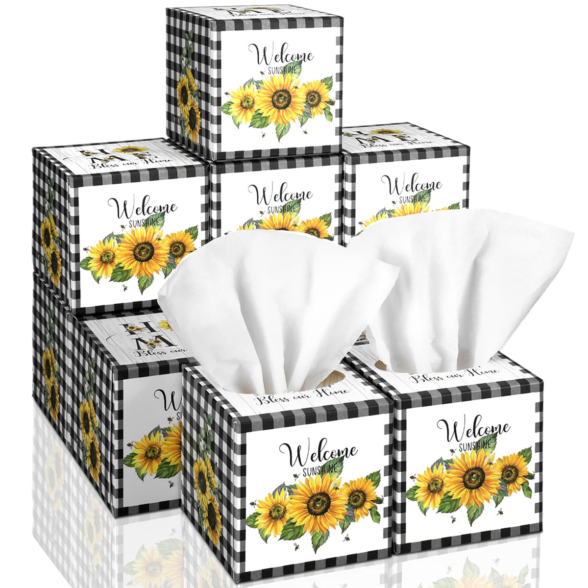 Fourluoo 12 Pack Fruit Facial Tissues Cube Face Boxes 600 Sheets 3 Ply