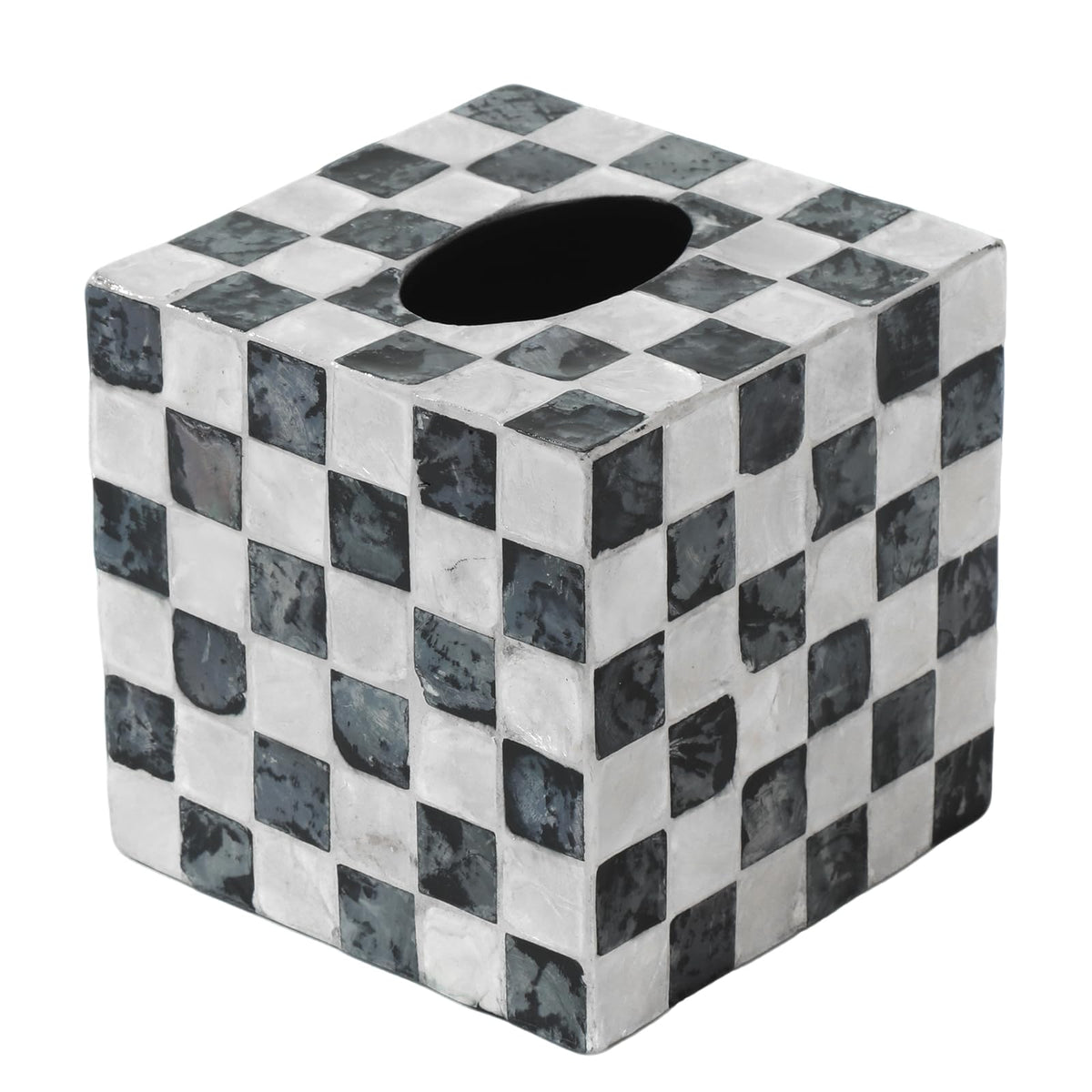 Coeusy Capiz Shell Tissue Box Cover, Decorative Tissue Box Holder, 5.8''