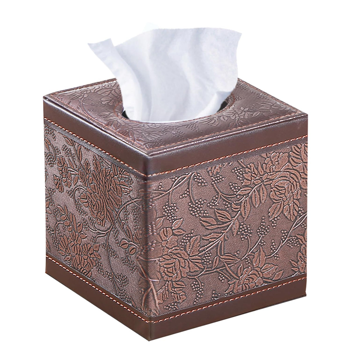 PU Leather Tissue Box Cover Square, Aesthetic Facial Tissue Cube Box Holder