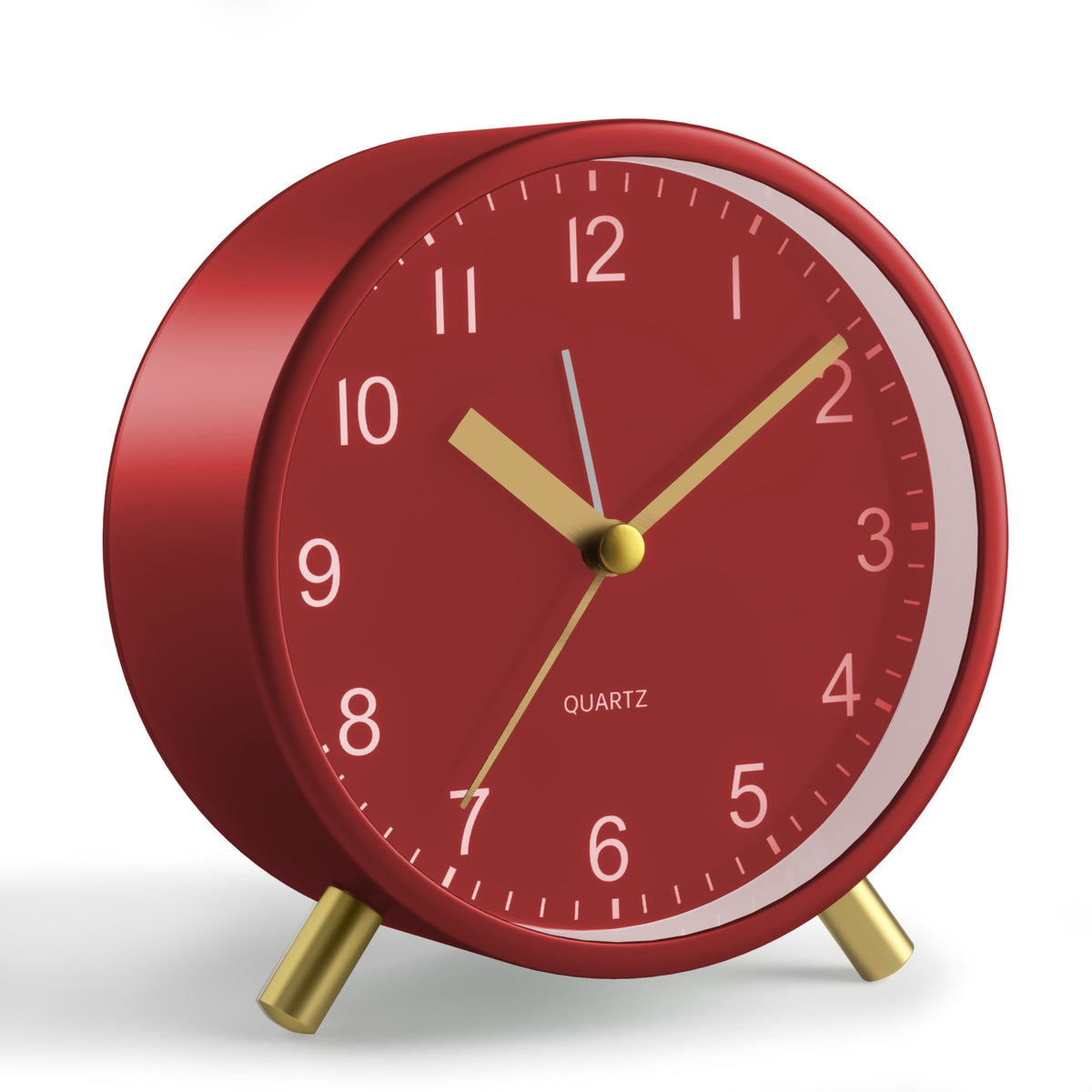 JALL Analog Alarm Clock, 4 inch Super Silent Non Ticking Small Clock with Night Light, Battery Operated, Simple Design, Old Fashioned Style Ideal Decor, for Bedroom, Bedside, Desk, Adult, Gift, Green