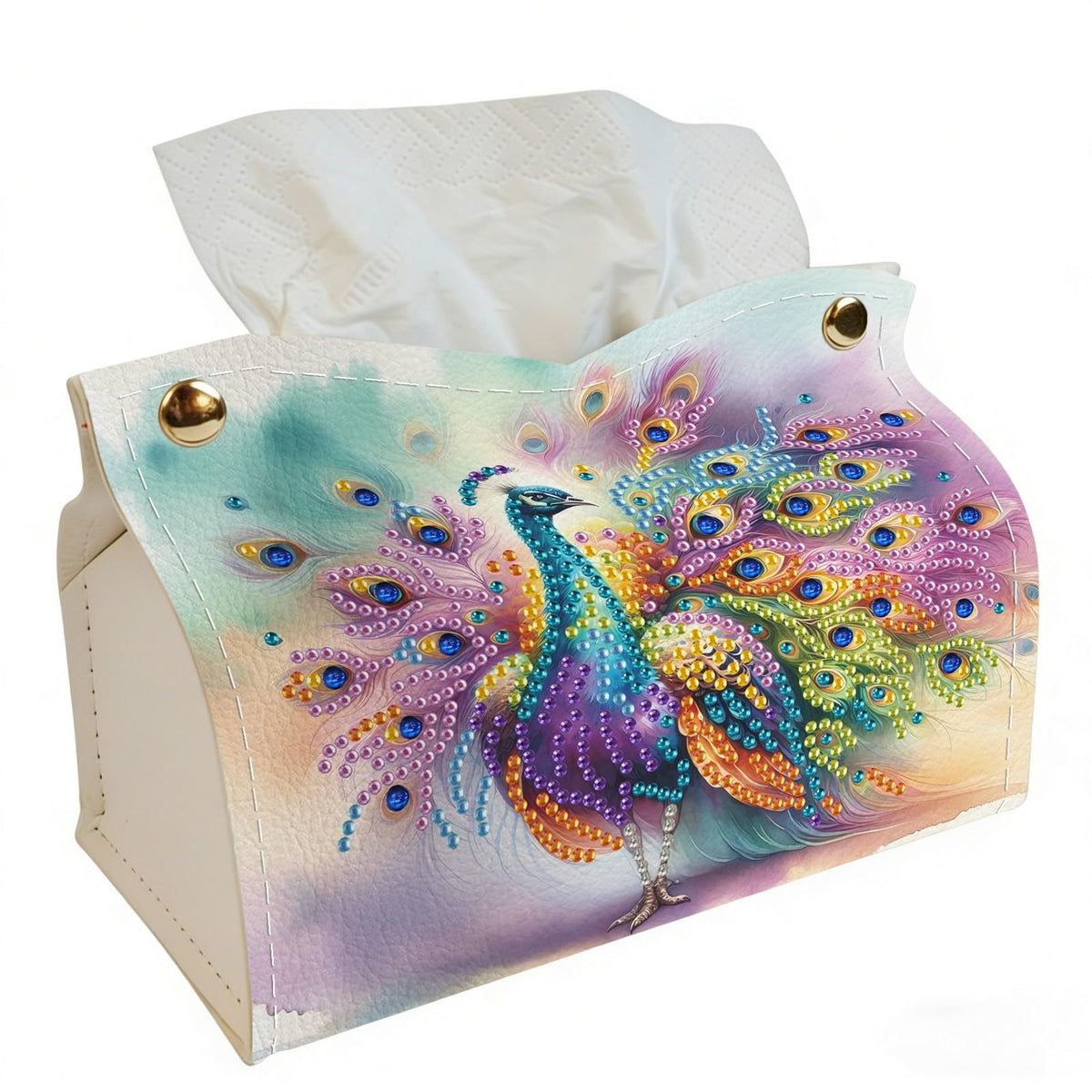 DoxQcs DIY Diamond Art Painting PU Leather Tissue Box Cover Holder