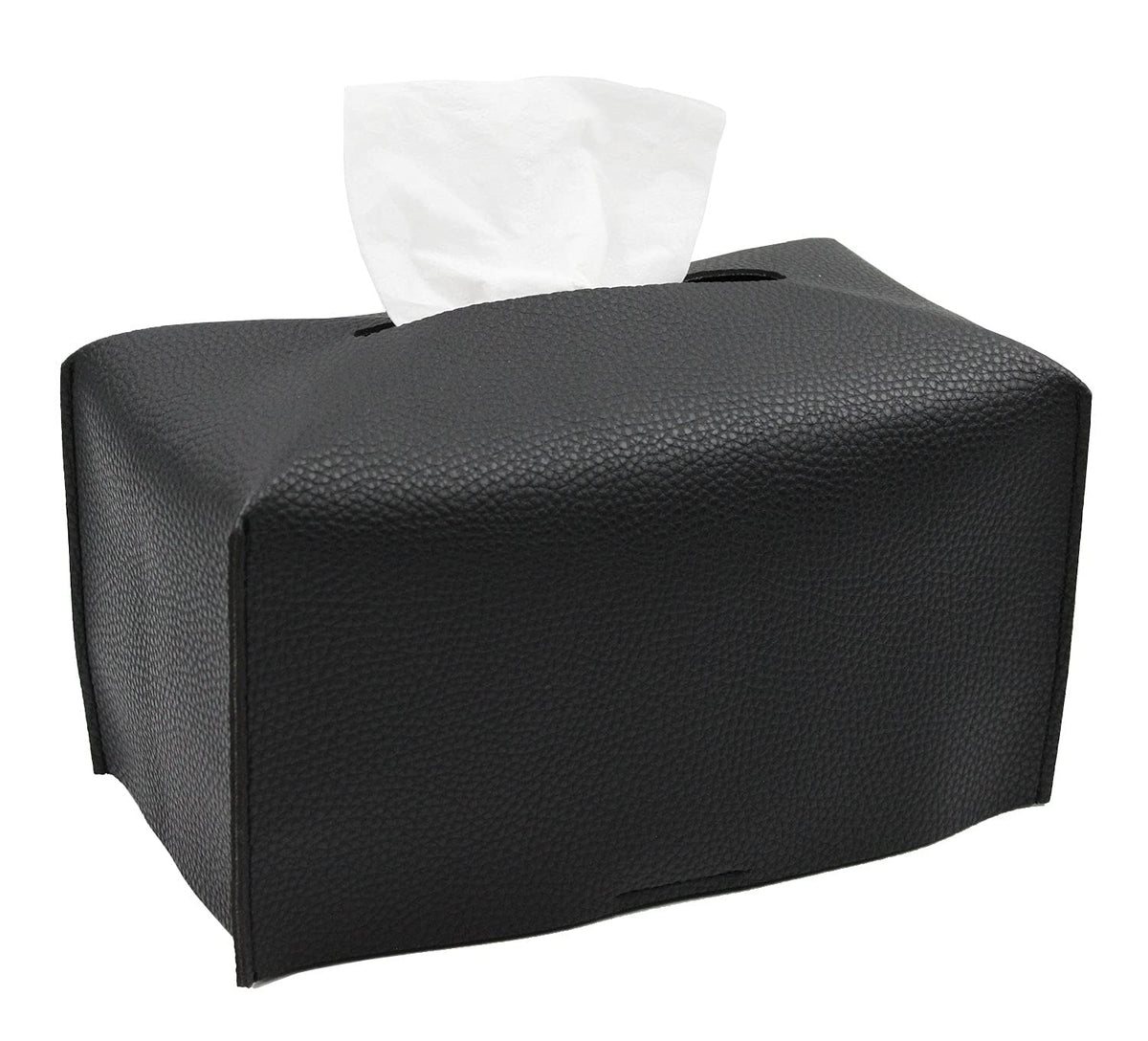Livelab Tissue Box Cover, Modern Decorative PU Leather Rectangular Tissue Box Case Organizer Holder for Vanity Countertop, Night Stands, Livingroom, Office Desk & Car 9.5X5X5'' | Off White