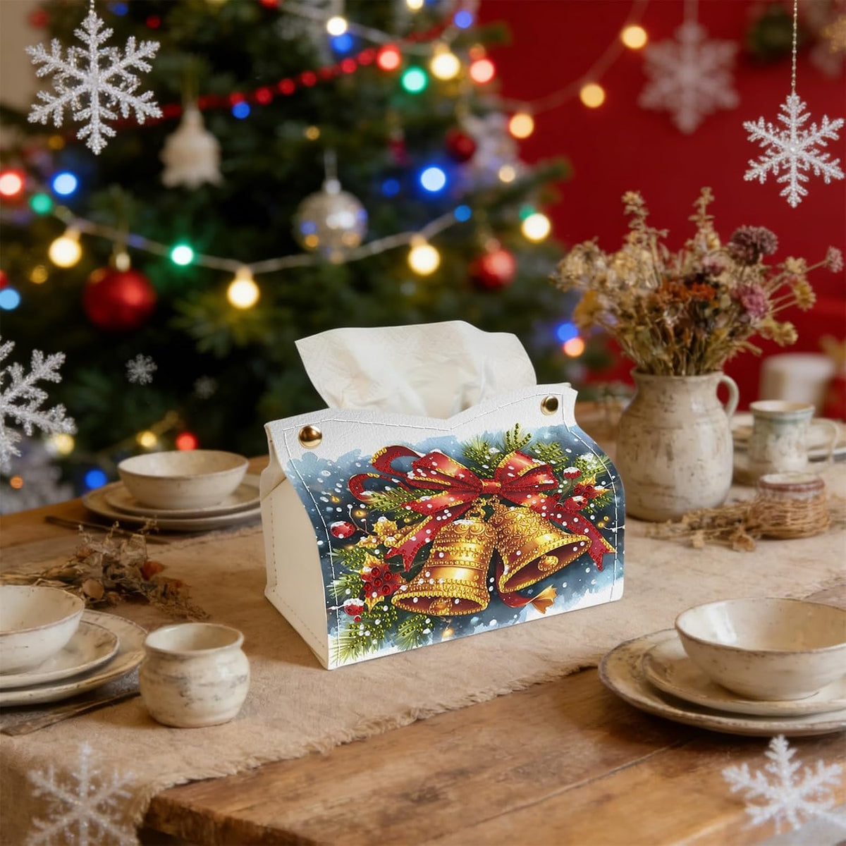 DoxQcs DIY Diamond Art Painting PU Leather Tissue Box Cover Holder