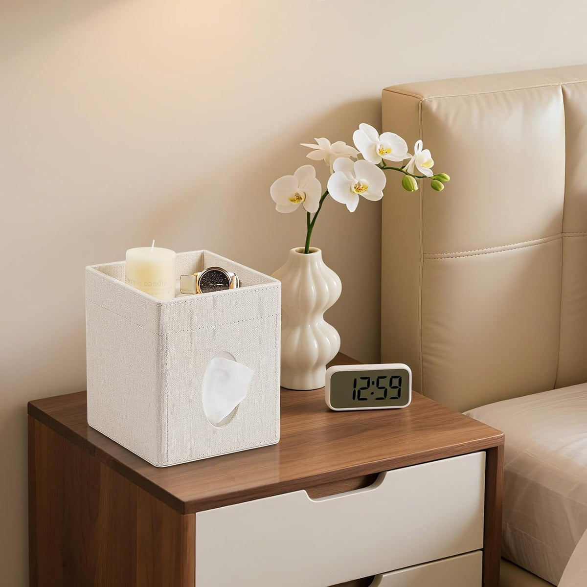 PU Leather Tissue Box Cover Square Tissue Box Holder Tissue Holder