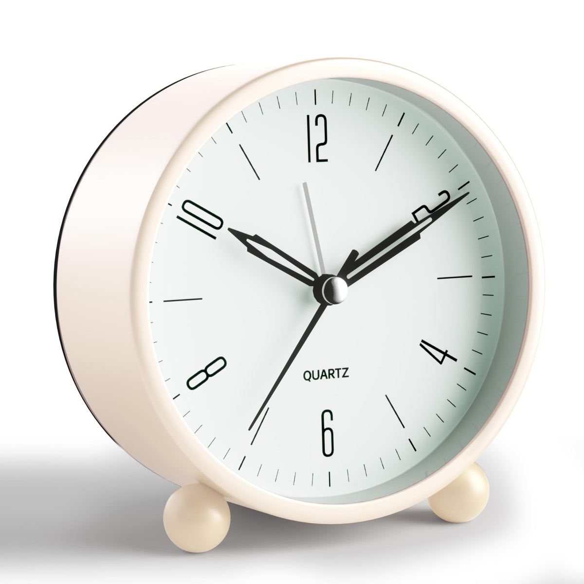 JALL Analog Alarm Clock, 4 inch Super Silent Non Ticking Small Clock with Night Light, Battery Operated, Simple Design, Old Fashioned Style Ideal Decor, for Bedroom, Bedside, Desk, Adult, Gift, Green