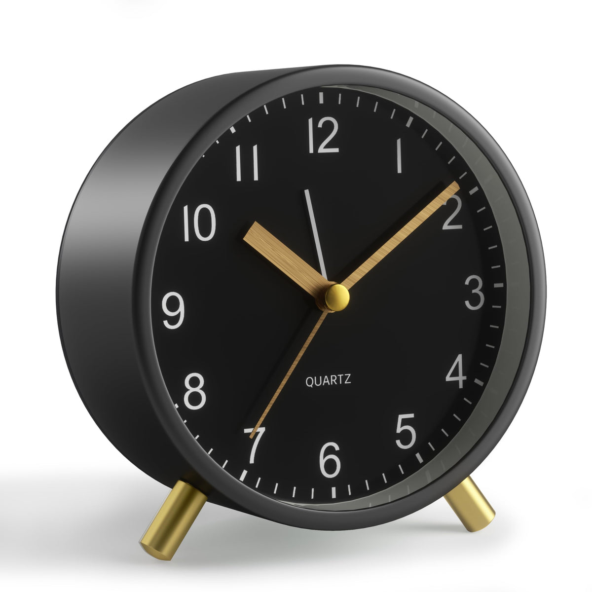 JALL Analog Alarm Clock, 4 inch Super Silent Non Ticking Small Clock with Night Light, Battery Operated, Simple Design, Old Fashioned Style Ideal Decor, for Bedroom, Bedside, Desk, Adult, Gift, Green