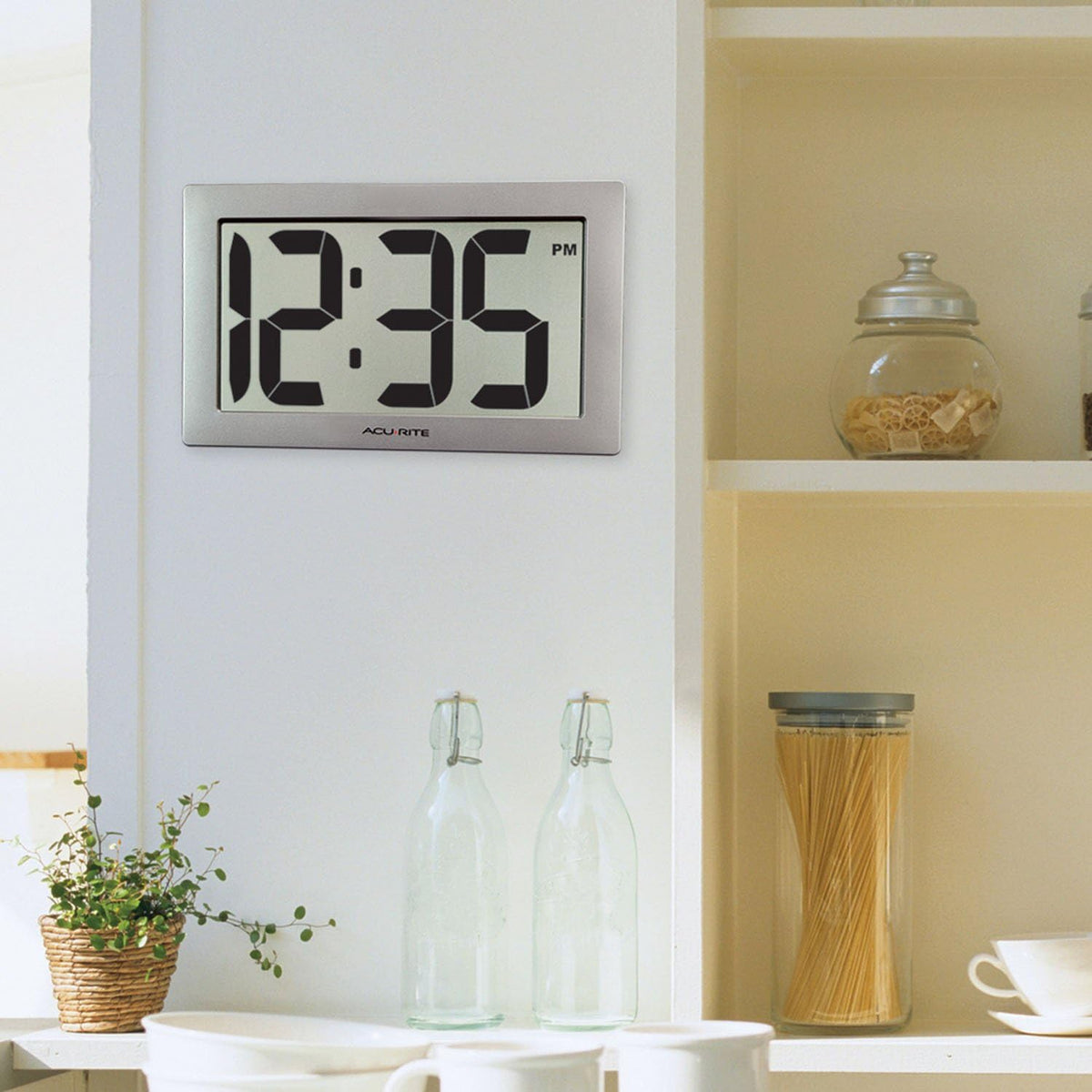 AcuRite (75102M 9.5" Large Digital Clock with Intelli-Time Technology