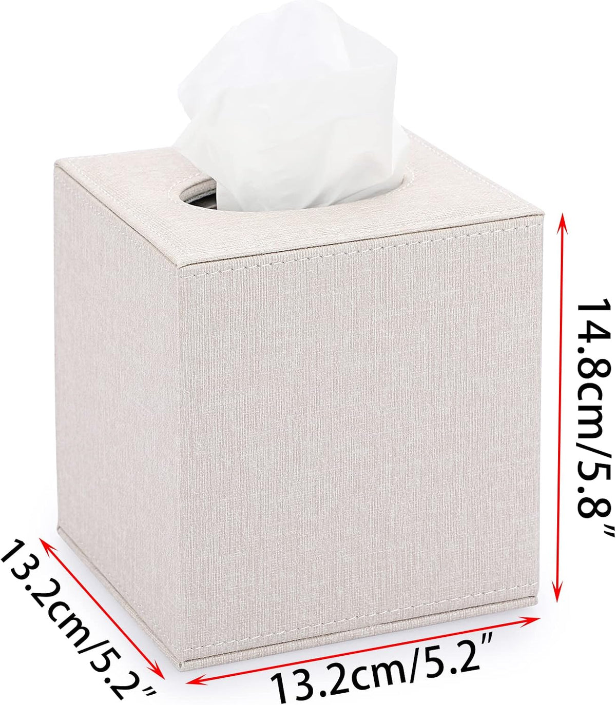 Sumnacon Square Linen Tissue Box Cover, Magnetic Bottom Tissue Box Holder