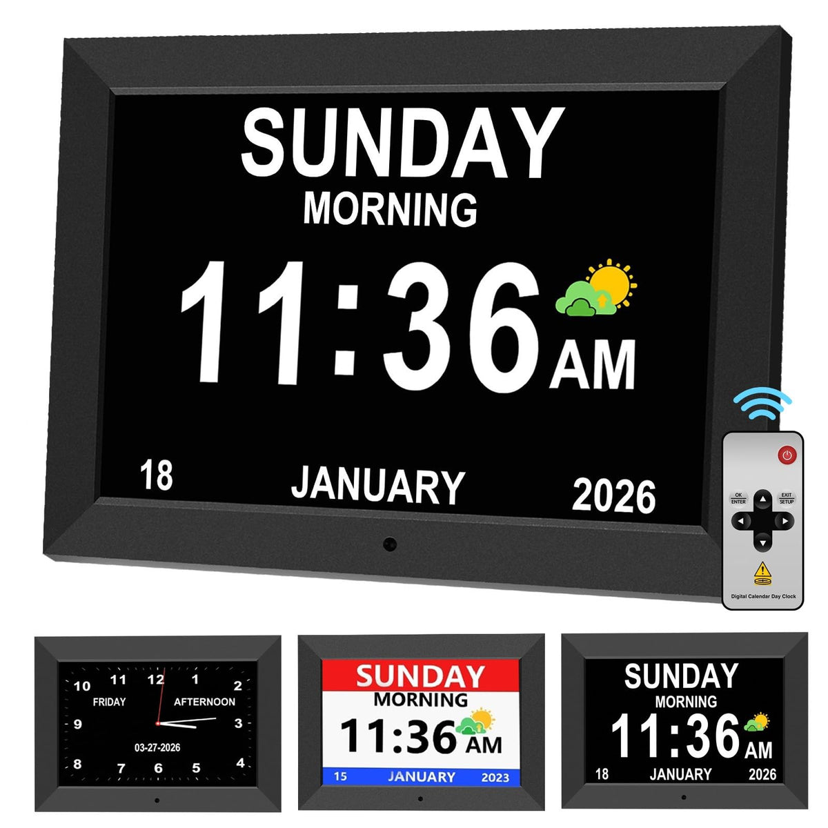 LXBYJKJ 10 Inch Digital Clock Large Font Alarm Clocks for Elderly