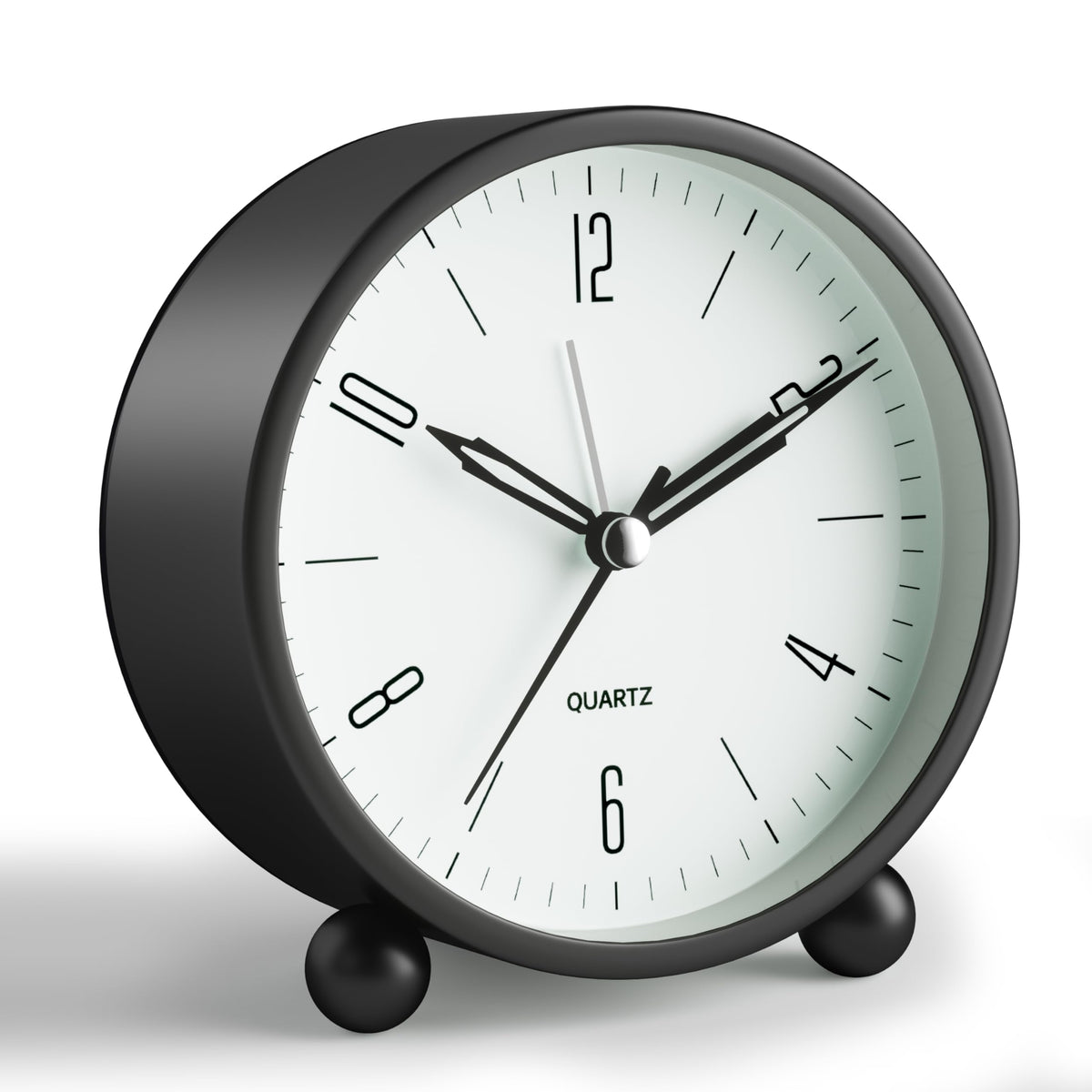 JALL Analog Alarm Clock, 4 inch Super Silent Non Ticking Small Clock with Night Light, Battery Operated, Simple Design, Old Fashioned Style Ideal Decor, for Bedroom, Bedside, Desk, Adult, Gift, Green