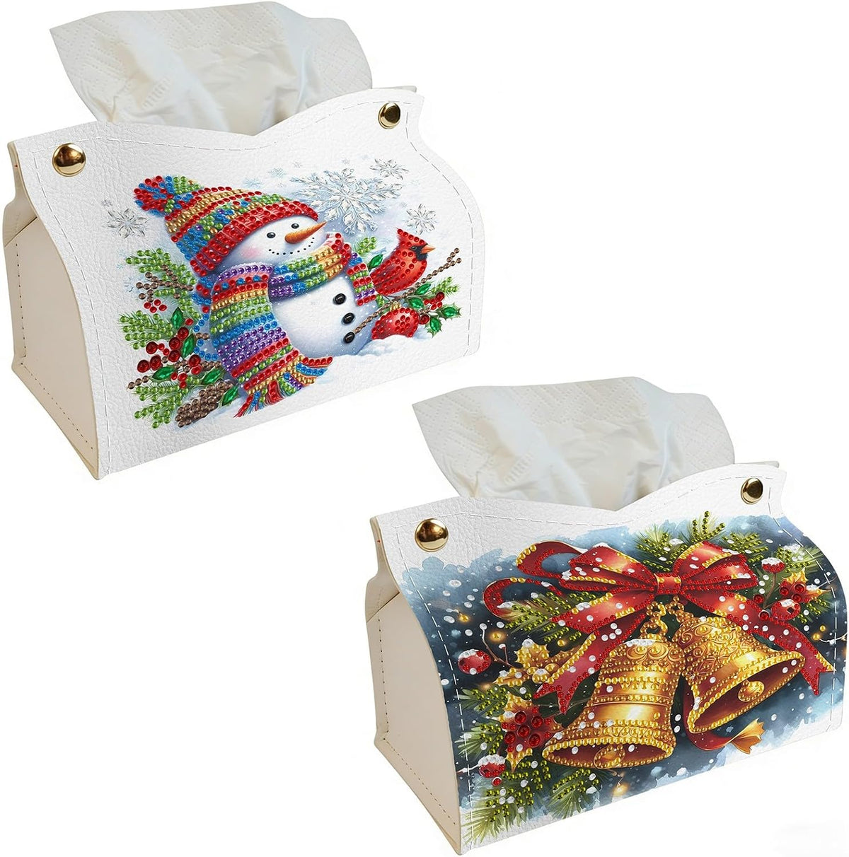 DoxQcs DIY Diamond Art Painting PU Leather Tissue Box Cover Holder