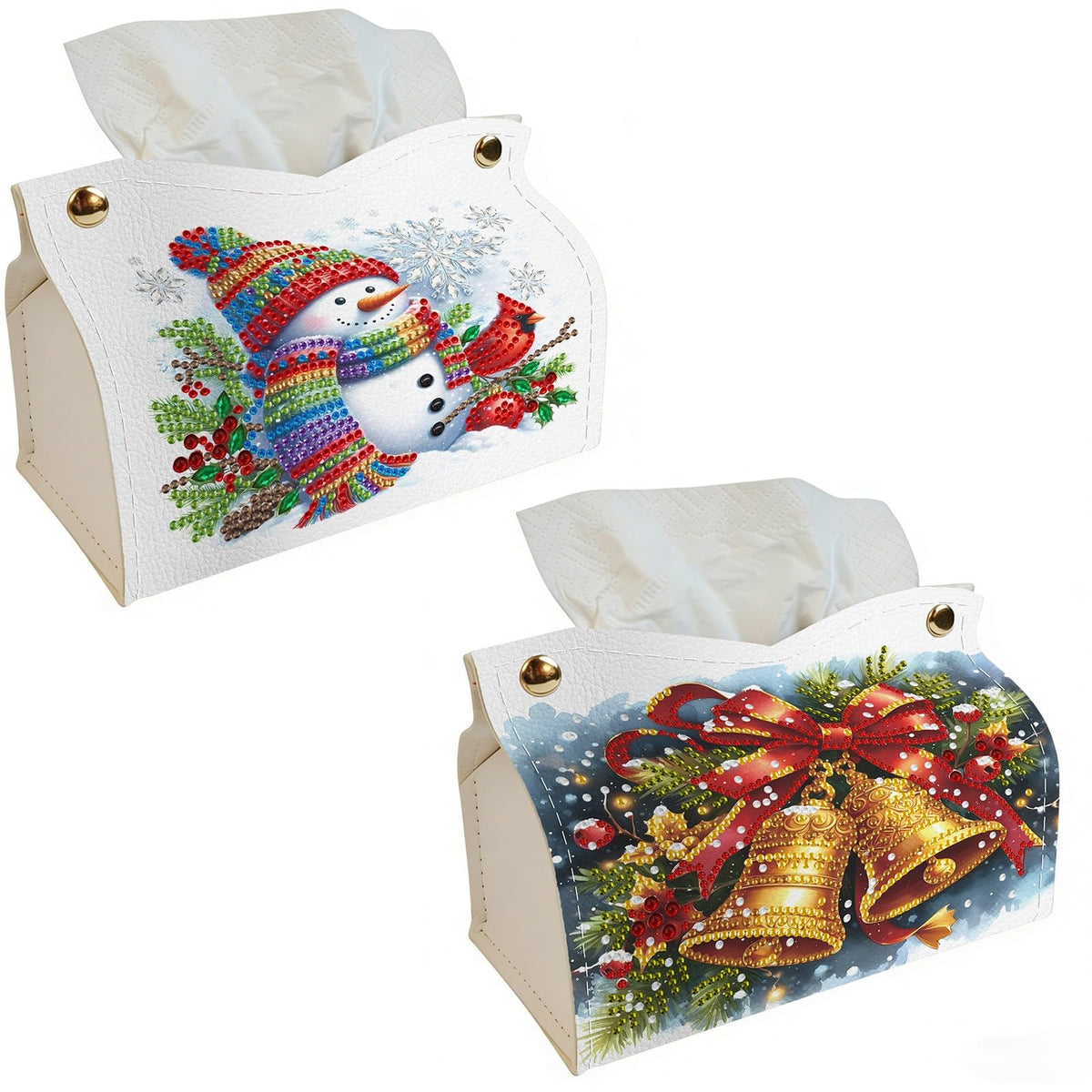 DoxQcs DIY Diamond Art Painting PU Leather Tissue Box Cover Holder
