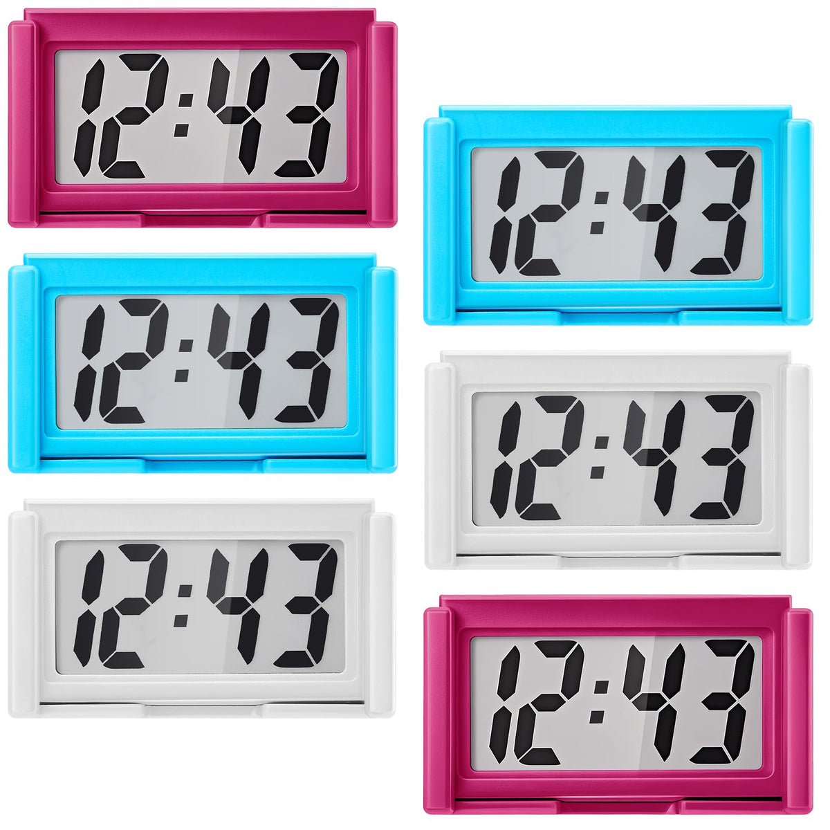 Frienda 3 Pieces Mini Small Digital Clock Stick On,Black