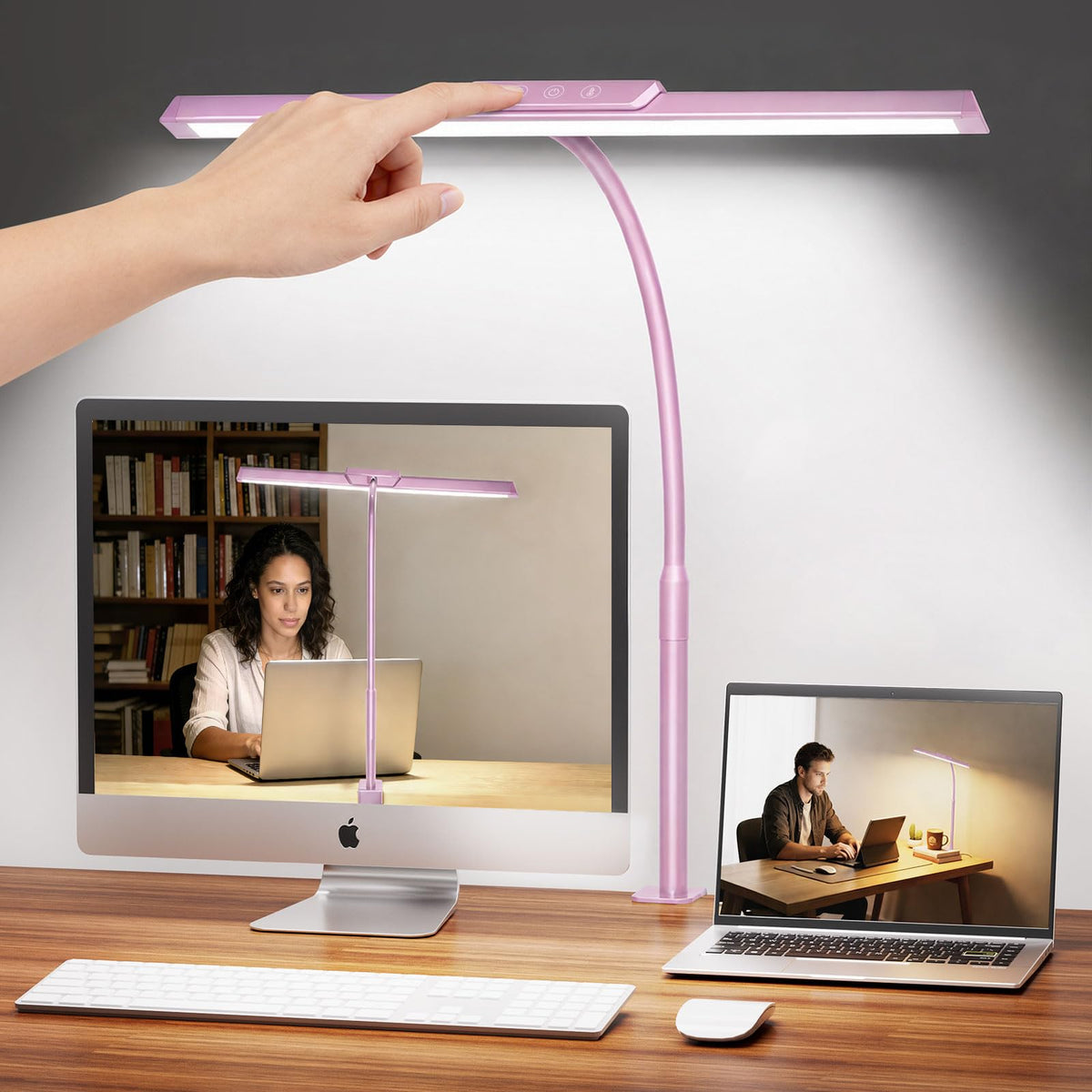 MOICO LED Desk Lamp with Clamp for Office Home-