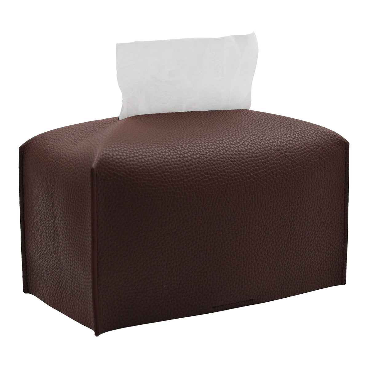 Livelab Tissue Box Cover, Modern Decorative PU Leather Rectangular Tissue Box Case Organizer Holder for Vanity Countertop, Night Stands, Livingroom, Office Desk & Car 9.5X5X5'' | Off White