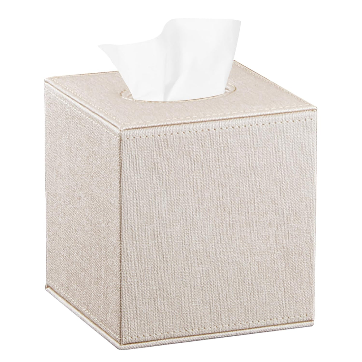 PU Leather Tissue Box Cover Square, Aesthetic Facial Tissue Cube Box Holder