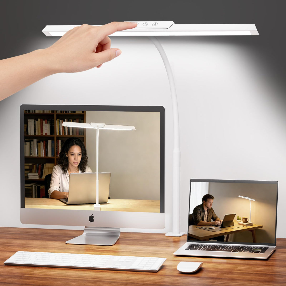 MOICO LED Desk Lamp with Clamp for Office Home-