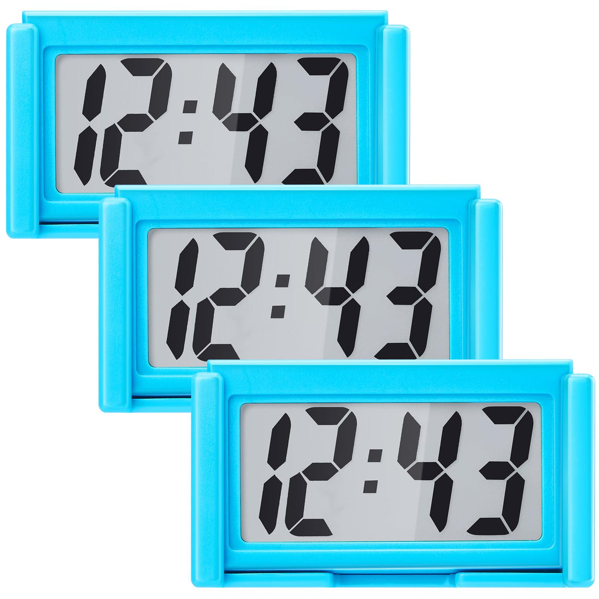 Frienda 3 Pieces Mini Small Digital Clock Stick On,Black