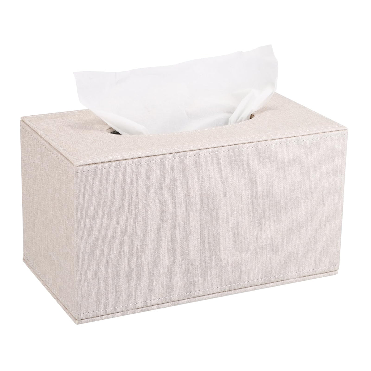 Sumnacon Tissue Box Cover Rectangle Linen Tissue Box Holder，Magnetic Bottom