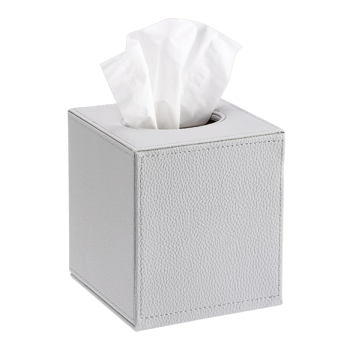 Sumnacon Tissue Box Cover Square,Magnetic Bottom PU Tissue Box Holder,Blue