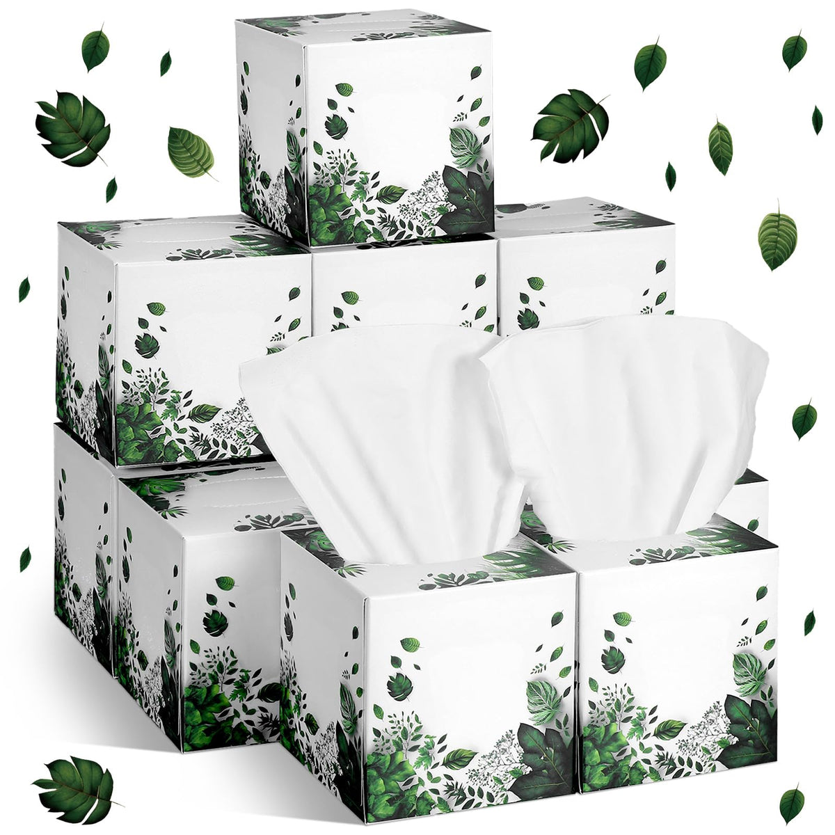 Fourluoo 12 Pack Fruit Facial Tissues Cube Face Boxes 600 Sheets 3 Ply