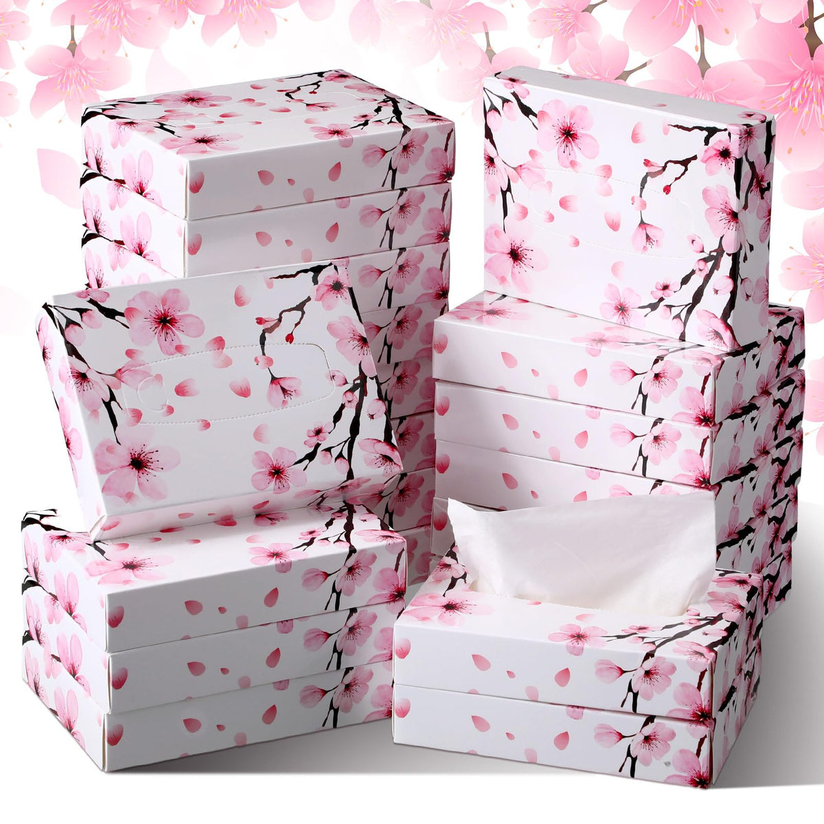 Yinder 24 Pcs Small Tissue Cube Box 960 Sheets for Classroom, Fresh Daisy