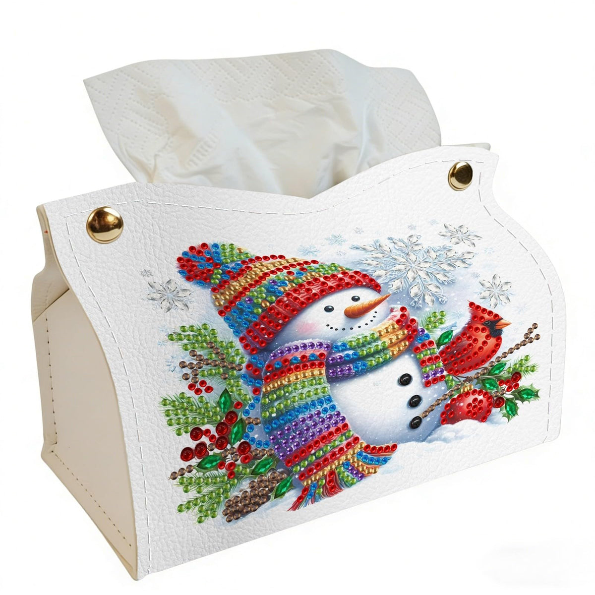 DoxQcs DIY Diamond Art Painting PU Leather Tissue Box Cover Holder