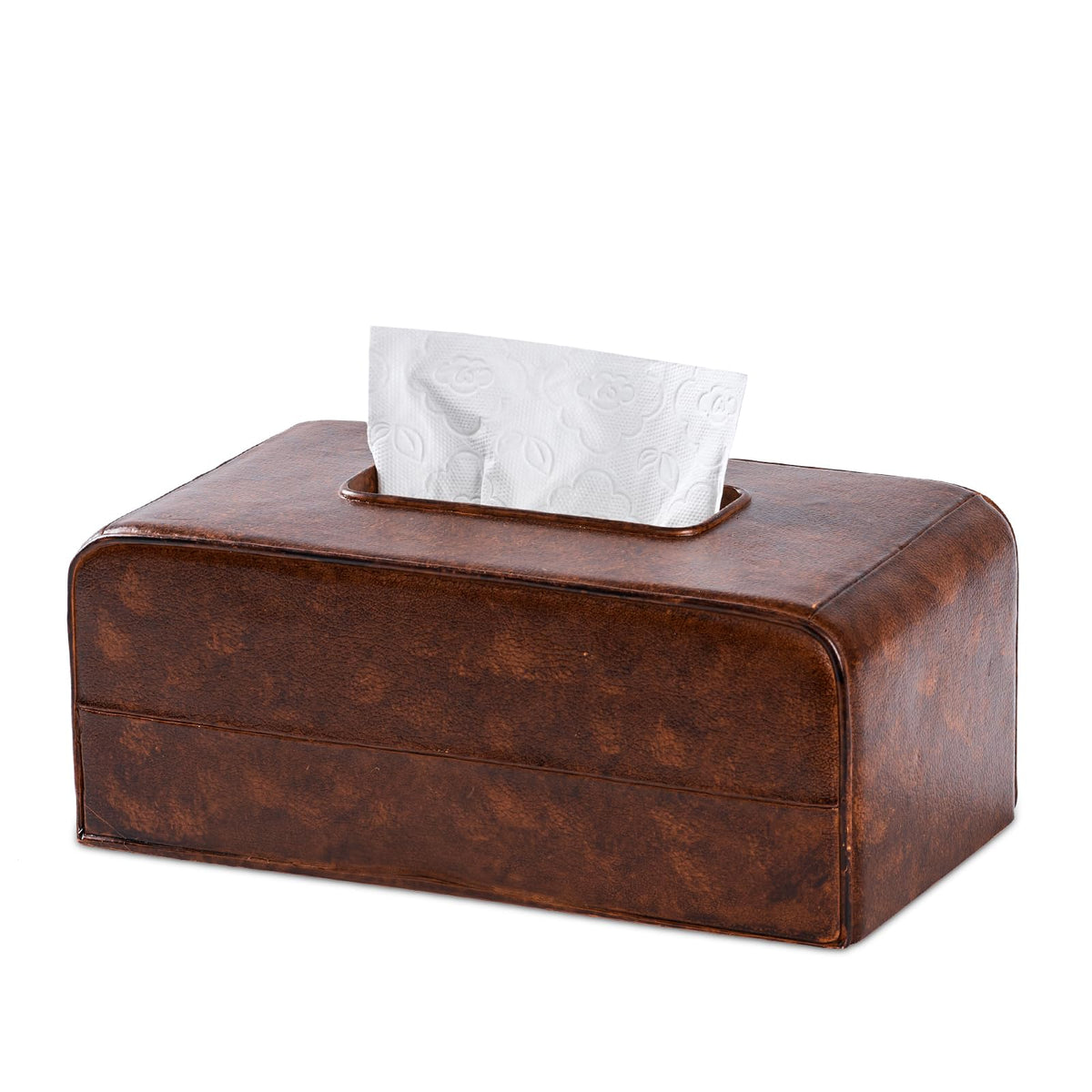 Natural Travertine Textures Tissue Box Cover Square for Home Decor,Resin Heavy Tissue Box Holder for Bathroom Countertop,Tabletop,Bedside Table,Office (Handmade of Resin)