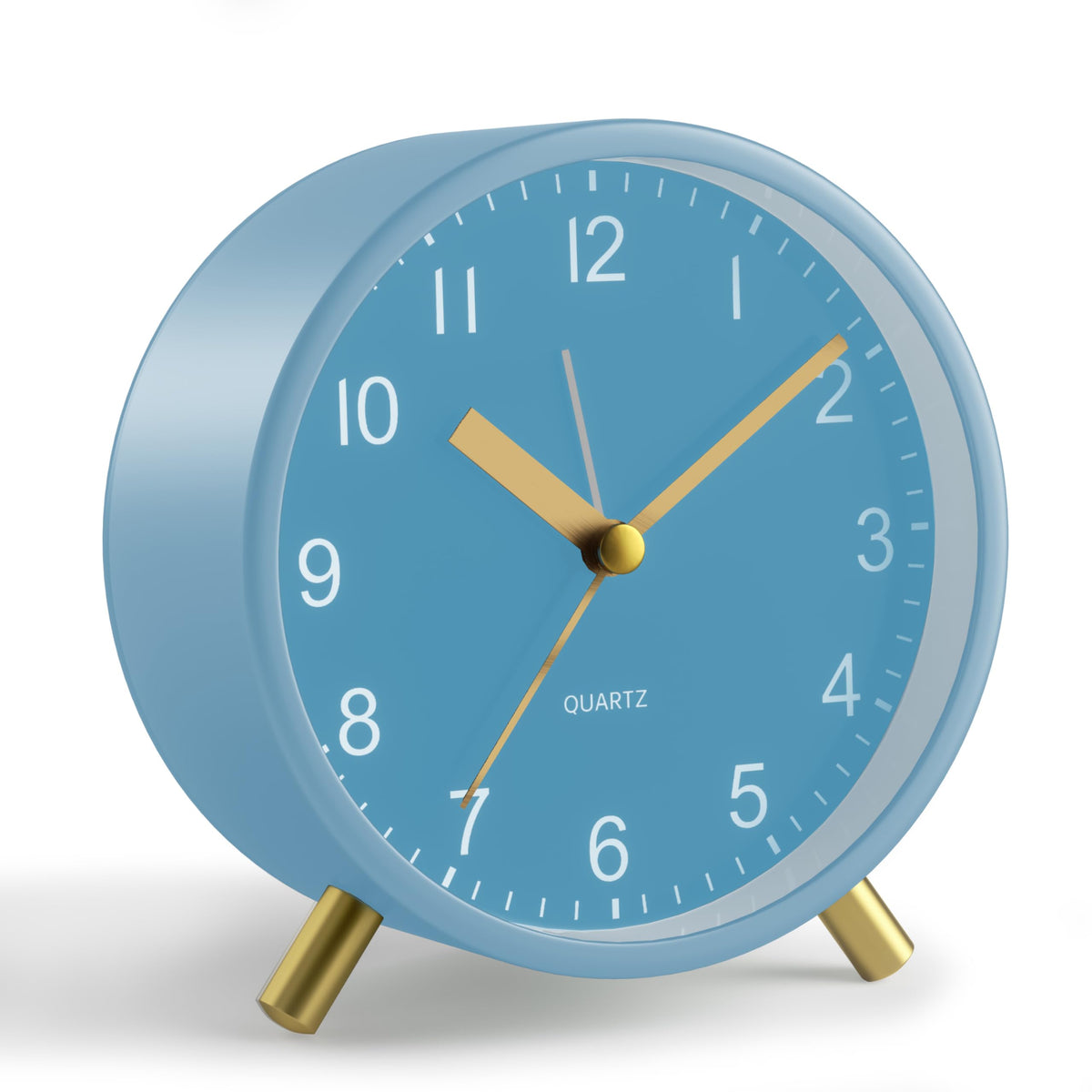 JALL Analog Alarm Clock, 4 inch Super Silent Non Ticking Small Clock with Night Light, Battery Operated, Simple Design, Old Fashioned Style Ideal Decor, for Bedroom, Bedside, Desk, Adult, Gift, Green