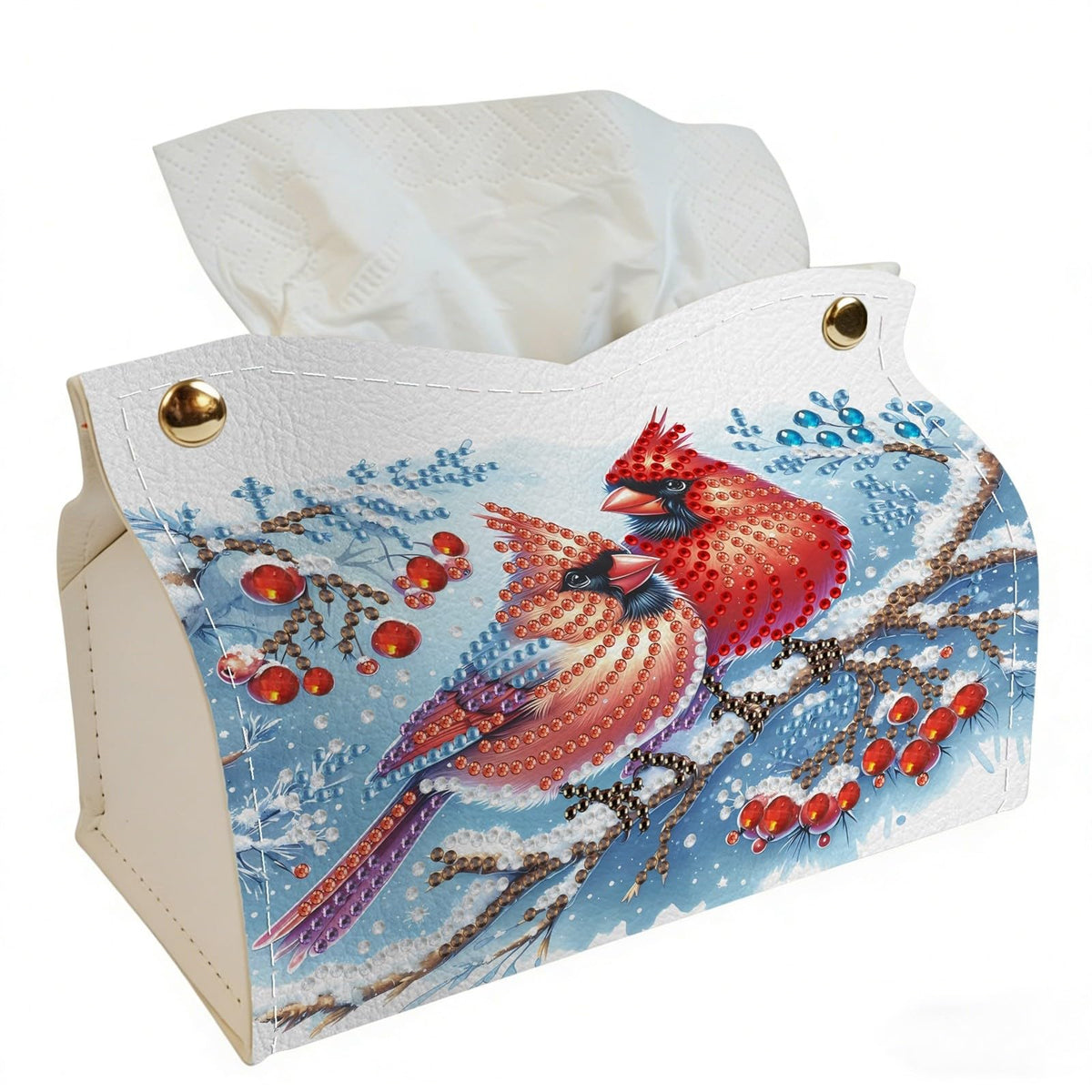 DoxQcs DIY Diamond Art Painting PU Leather Tissue Box Cover Holder