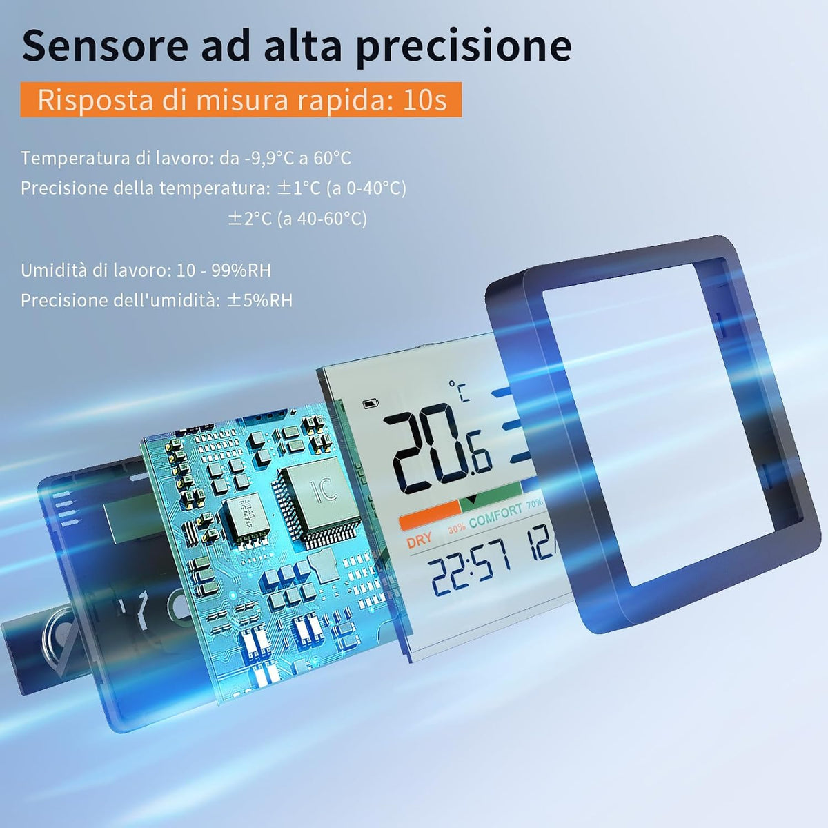 Digital Hygrometer Indoor Thermometer, Humidity Monitor with Calibration