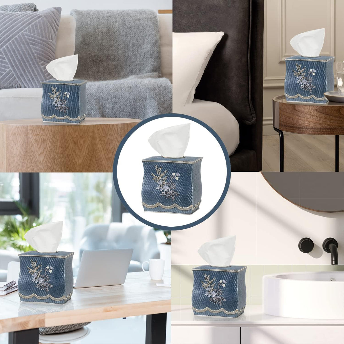Resin Tissue Box Cover for Modern Home Decor - Minimalist Square Tissue Box Holder for Guest Room, Bedroom, Bathroom, Tabletop & Office - Durable and Aesthetic Tissue Holder, Capri